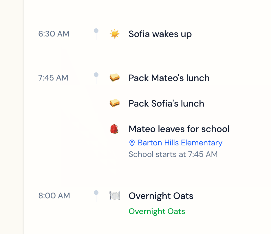 Morning Prep Tasks screenshot