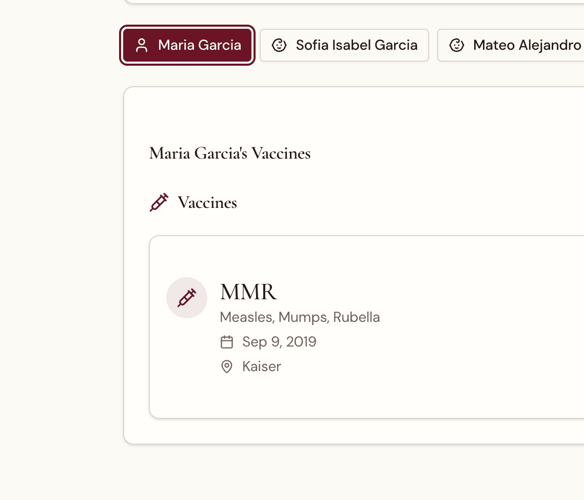 Vaccine Records screenshot